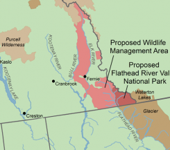 extract from proposed Flathead River National Park map