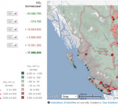 tyee carbon map with table